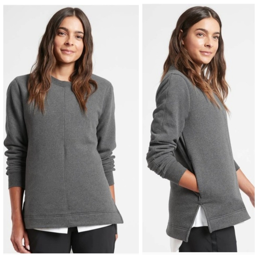 ATHLETA Retroplush Heatherneck Crewneck Sweatshirt